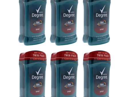 Degree Men 48H Antiperspirant Sport Deodorant Stick Duo by Degree for Men - 2 x 2.7 oz Deodorant Stick - Pack of 6 Cheap