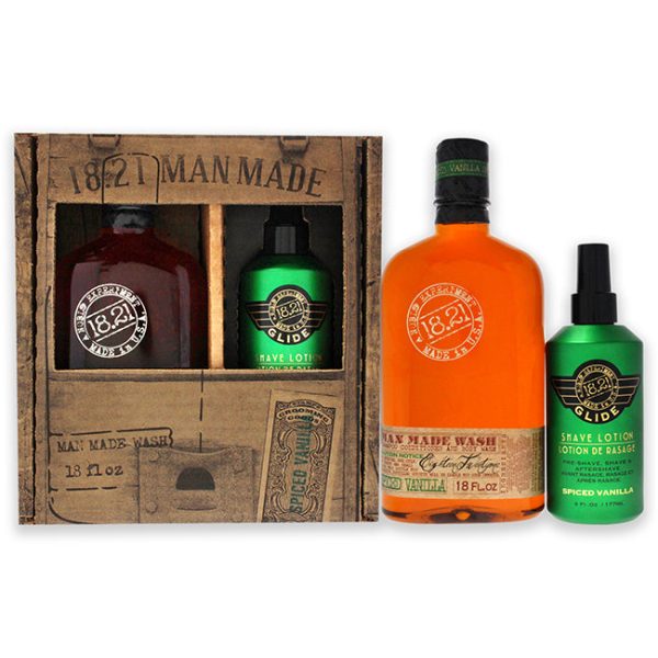 18.21 Man Made Man Made Set - Spiced Vanilla by 18.21 Man Made for Men - 2 Pc 18oz Man Made Wash 3-In-1 Shampoo, Conditioner and Body Wash, 6oz Glide Shave Lotion Online