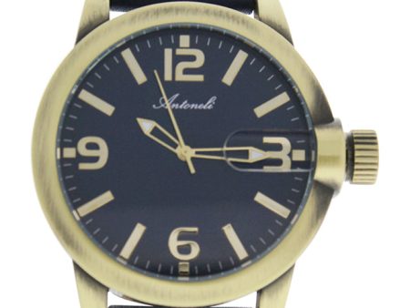 Antoneli AG1901-08 Gold Blue Leather Strap Watch by Antoneli for Men - 1 Pc Watch Online Sale