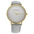 Andreas Osten AO-163 Gold Gray Leather Strap Watch by Andreas Osten for Women - 1 Pc Watch Discount