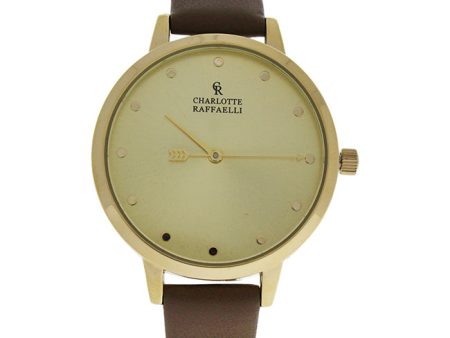 Charlotte Raffaelli CRB005 La Basic - Gold Brown Leather Strap Watch by Charlotte Raffaelli for Women - 1 Pc Watch Online