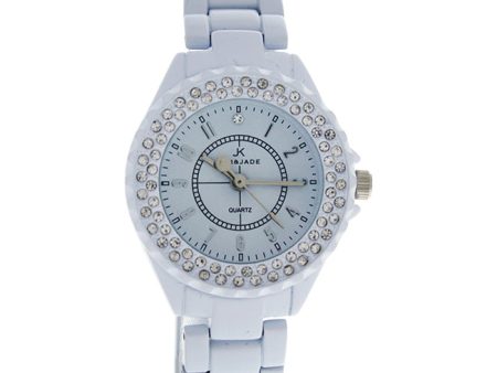 Kim & Jade 2033L-WW White Stainless Steel Bracelet Watch by Kim & Jade for Women - 1 Pc Watch Hot on Sale