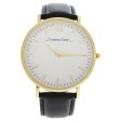 Andreas Osten AO-103 Klassisk - Gold Black Leather Strap with Blue-White-Red Nylon Strap Watch by Andreas Osten for Men - 1 Pc Watch Online now