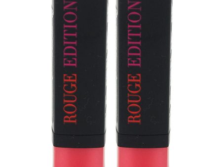 Bourjois Rouge Edition - 12 Rose Neon by Bourjois for Women - 0.12 oz Lipstick - Pack of 2 Online Sale