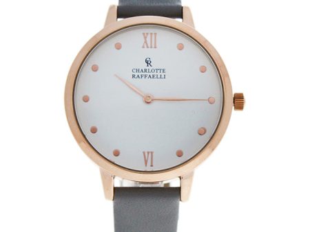 Charlotte Raffaelli CRB009 La Basic - Rose Gold Grey Leather Strap Watch by Charlotte Raffaelli for Women - 1 Pc Watch Online Sale