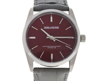 Zadig & Voltaire ZVF235 Fusion - Silver Grey Leather Strap Watch by Zadig & Voltaire for Unisex - 1 Pc Watch For Cheap