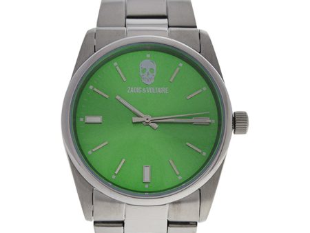 Zadig & Voltaire ZVF244 Green Dial Silver Stainless Steel Bracelet Watch by Zadig & Voltaire for Unisex - 1 Pc Watch For Sale