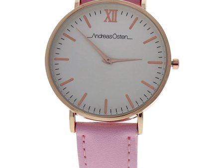 Andreas Osten AO-161 Pure - Rose Gold Light Pink Leather Strap Watch by Andreas Osten for Women - 1 Pc Watch Cheap