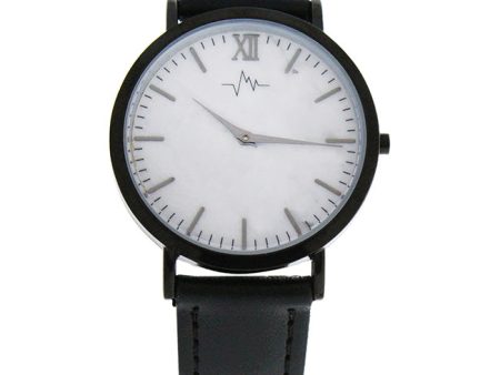 Andreas Osten AO-180 Hygge - Marble Dial Black Leather Strap Watch by Andreas Osten for Women - 1 Pc Watch Fashion