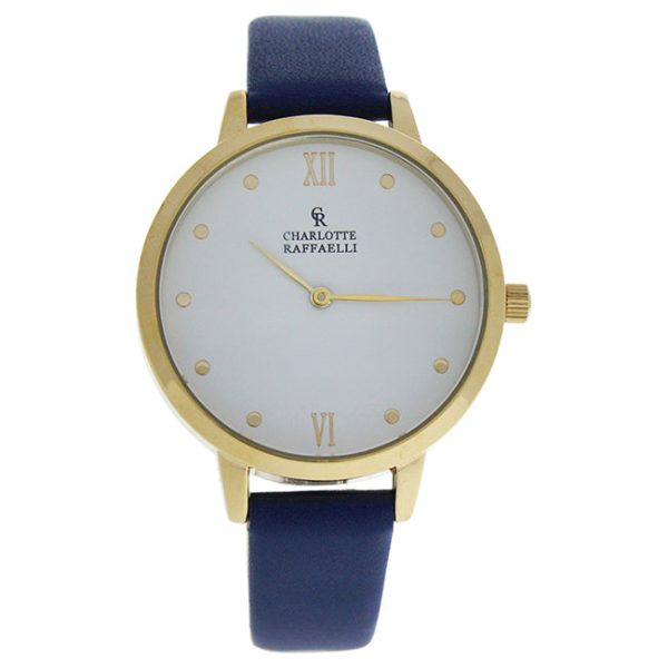 Charlotte Raffaelli CRB008 La Basic - Gold Blue Leather Strap Watch by Charlotte Raffaelli for Women - 1 Pc Watch on Sale