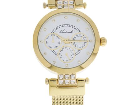 Antoneli AL0704-05 Gold Stainless Steel Mesh Bracelet Watch by Antoneli for Women - 1 Pc Watch For Cheap