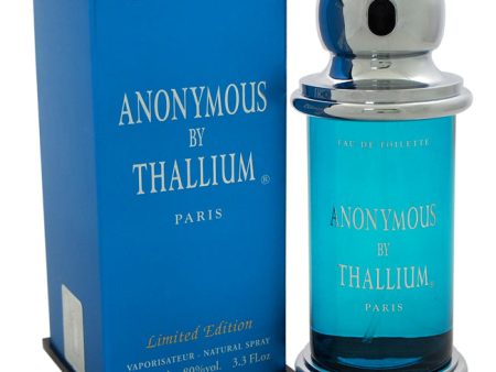 Yves De Sistelle Anonymous By Thallium by Yves De Sistelle for Men - 3.3 oz EDT Spray (Limited Edition) Online now