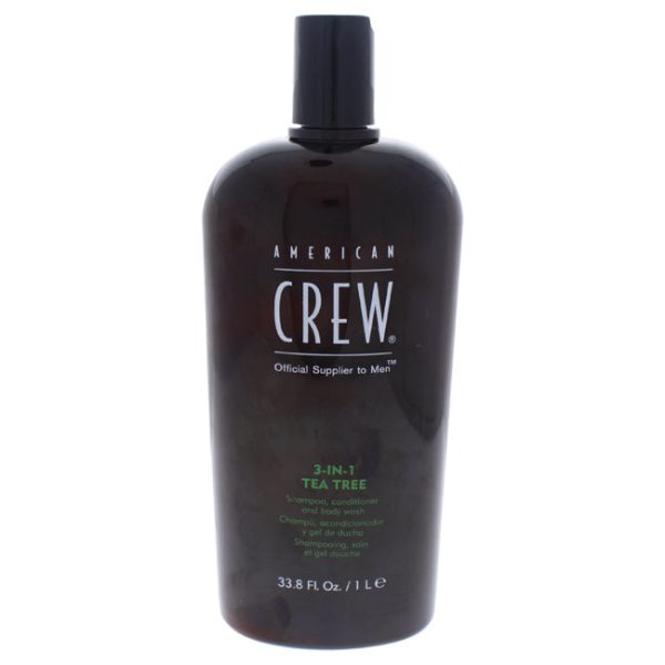 American Crew 3-In-1 Tea Tree Shampoo & Conditioner & Body Wash by American Crew for Men - 33.8 oz Shampoo & Conditioner & Body Wash For Sale