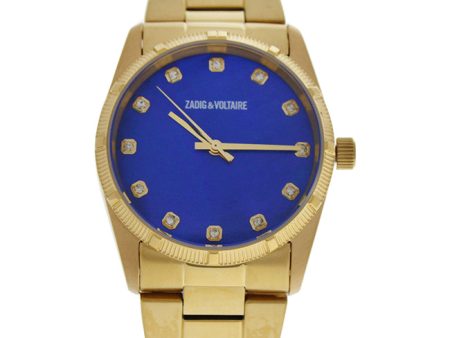 Zadig & Voltaire ZVF220 Blue Dial Gold Stainless Steel Bracelet Watch by Zadig & Voltaire for Unisex - 1 Pc Watch on Sale