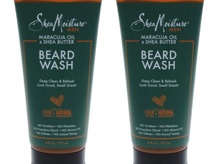 Shea Moisture Maracuja Oil & Shea Butter Beard Wash Deep Clean & Refresh - Pack of 2 by Shea Moisture for Men - 6 oz Cleanser Hot on Sale