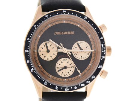 Zadig & Voltaire ZVM114 Master - Rose Gold Black Leather Strap Watch by Zadig & Voltaire for Women - 1 Pc Watch Discount