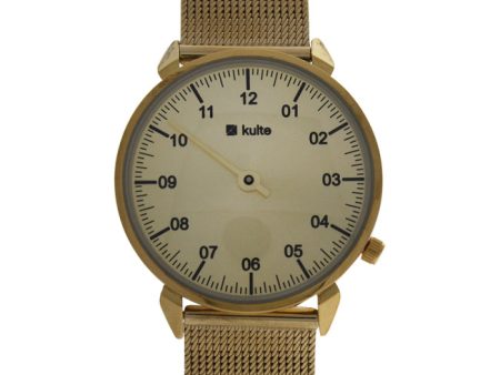 Kulte KUT8A Gold Gold Stainless Steel Mesh Bracelet Watch by Kulte for Unisex - 1 Pc Watch For Discount