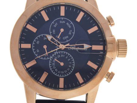 Antoneli AG1901-04 Rose Gold Blue Leather Strap Watch by Antoneli for Men - 1 Pc Watch Online Hot Sale