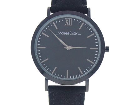 Andreas Osten AO-118 Tidlos - Black Coal Black Leather Strap Watch by Andreas Osten for Women - 1 Pc Watch Online now