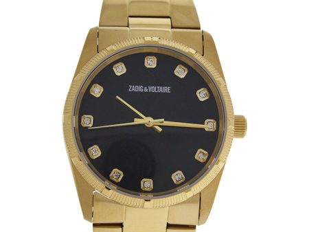 Zadig & Voltaire ZVF221 Black Dial Gold Stainless Steel Bracelet Watch by Zadig & Voltaire for Unisex - 1 Pc Watch For Discount