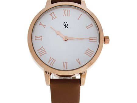 Charlotte Raffaelli CRB003 La Basic - Rose Gold Brown Leather Strap Watch by Charlotte Raffaelli for Women - 1 Pc Watch on Sale