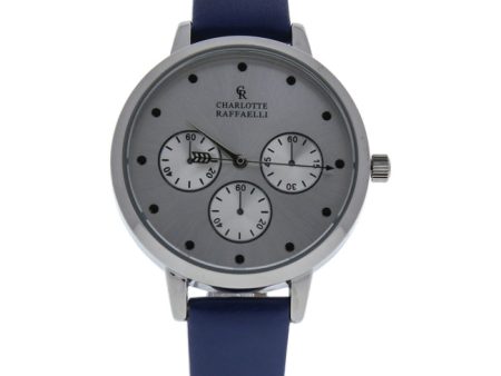 Charlotte Raffaelli CRB013 La Basic - Silver Blue Leather Strap Watch by Charlotte Raffaelli for Women - 1 Pc Watch Online Hot Sale