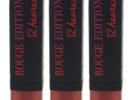 Bourjois Rouge Edition 12 Hours - 33 Peche Cocooning by Bourjois for Women - 0.12 oz Lipstick - Pack of 3 Online now