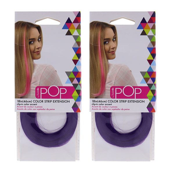 Hairdo Pop Color Strip Extension - Party Purple by Hairdo for Women - 18 Inch Hair Extension - Pack of 2 Hot on Sale