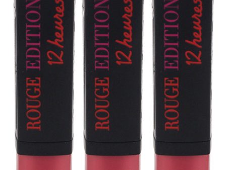 Bourjois Rouge Edition 12 Hours - 32 Rose Vanity by Bourjois for Women - 0.12 oz Lipstick - Pack of 3 Sale