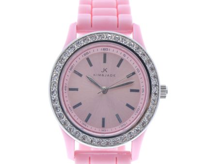 Kim & Jade A2032L-2 Pink Silicone Strap Watch by Kim & Jade for Women - 1 Pc Watch Discount